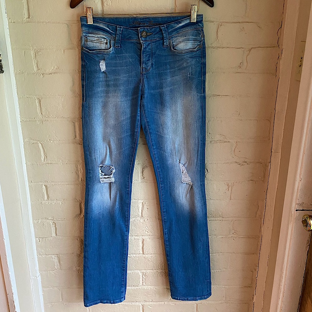 Mavi size 30 blue distressed boho boyfriend jeans denim casual basic
